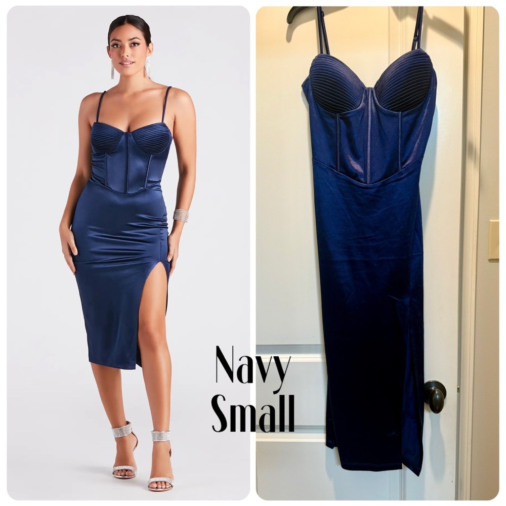 Elegant Navy Midi Dress